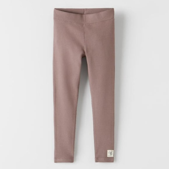 Zara Plain Ribbed Leggings